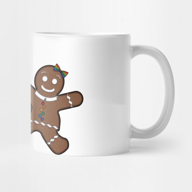 Lesbian Pride Christmas Gingerbread Women Couple with Rainbow Buttons by LiveLoudGraphics